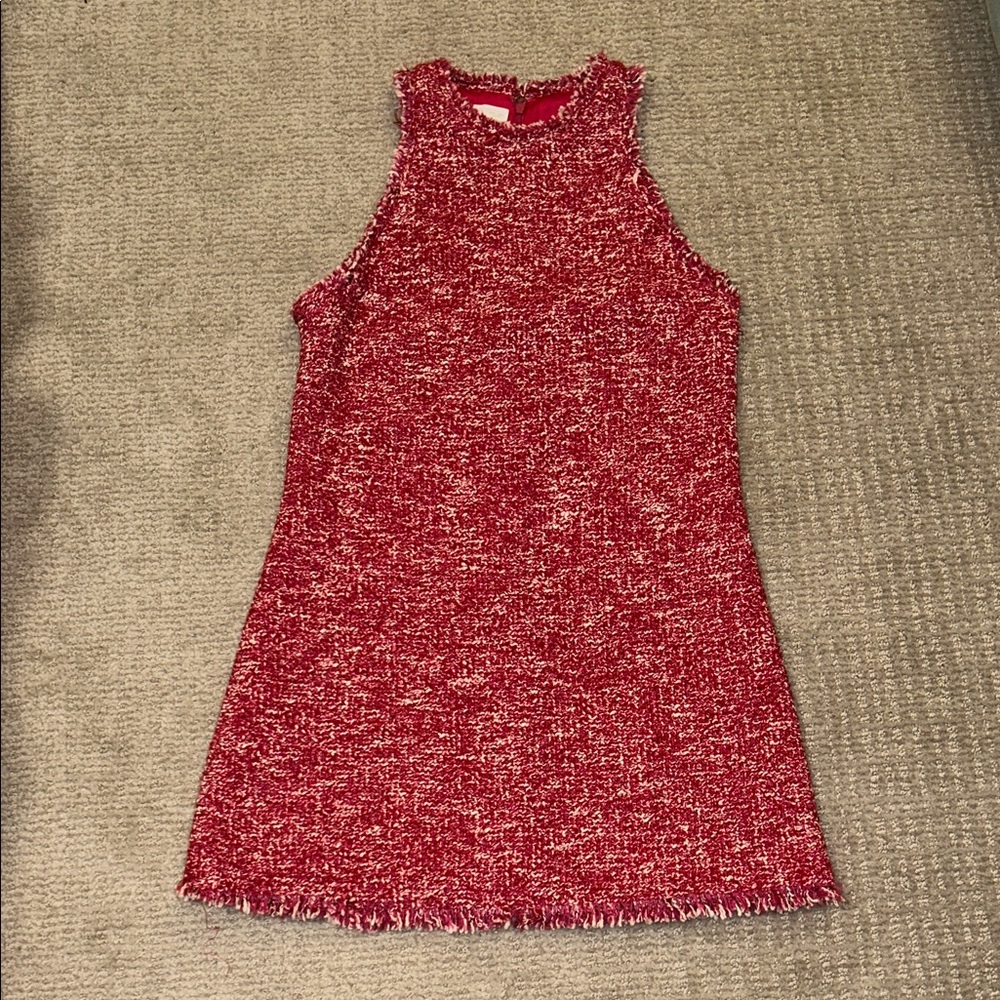 Mango Magenta Tweed Dress